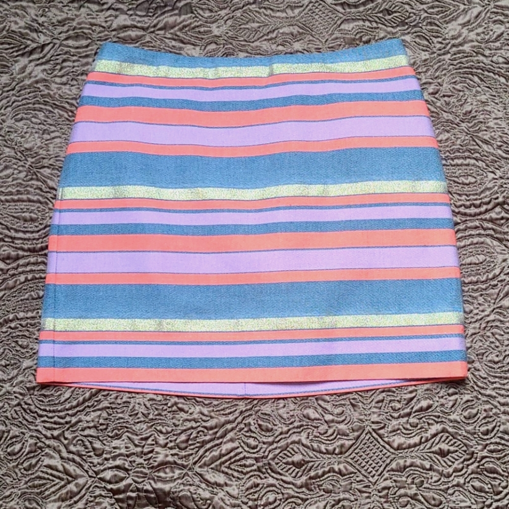 JCrew Stripped Skirt with Zip and Clasp